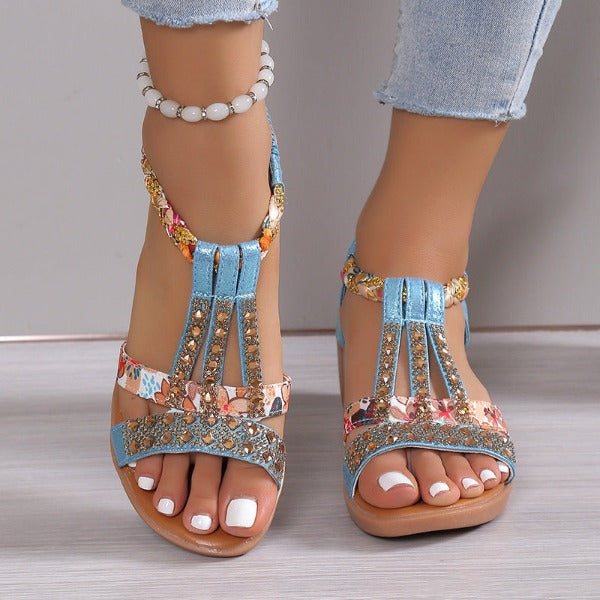Star® | Sandales Orthopédiques À Bout Ouvert Avec Strass