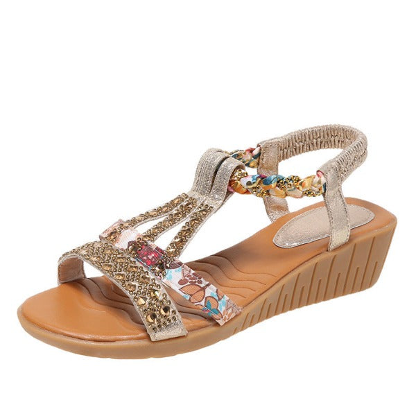 Star® | Sandales Orthopédiques À Bout Ouvert Avec Strass