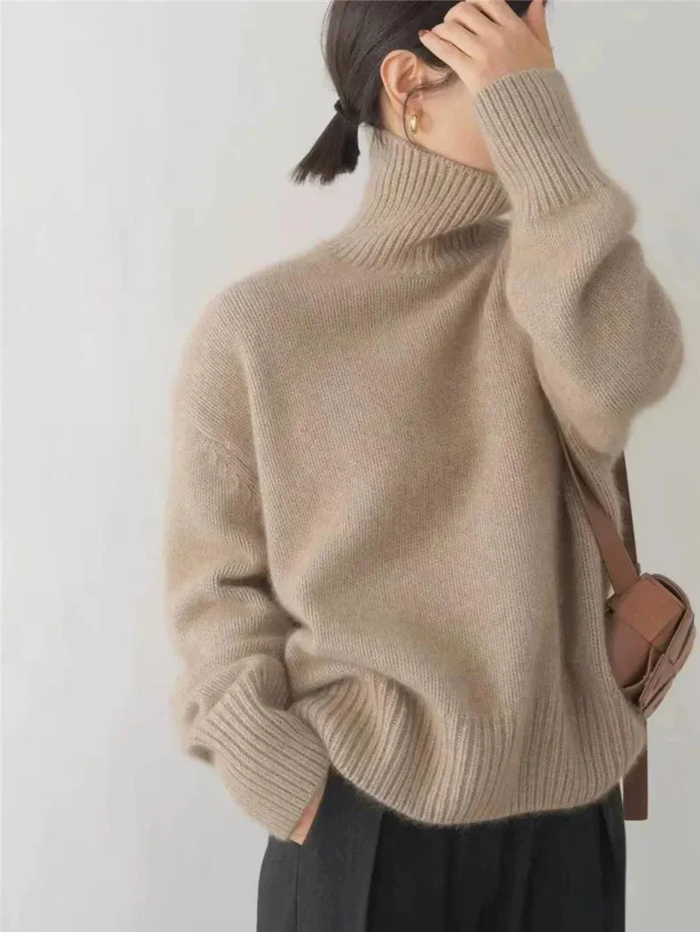 Diafi® | Pull Col Roulé Doux en Cachemire, Confort Haut de Gamme