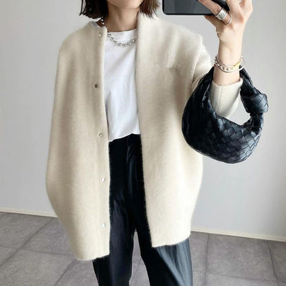 Lkey® | Cardigan à Col Rond Boutonné