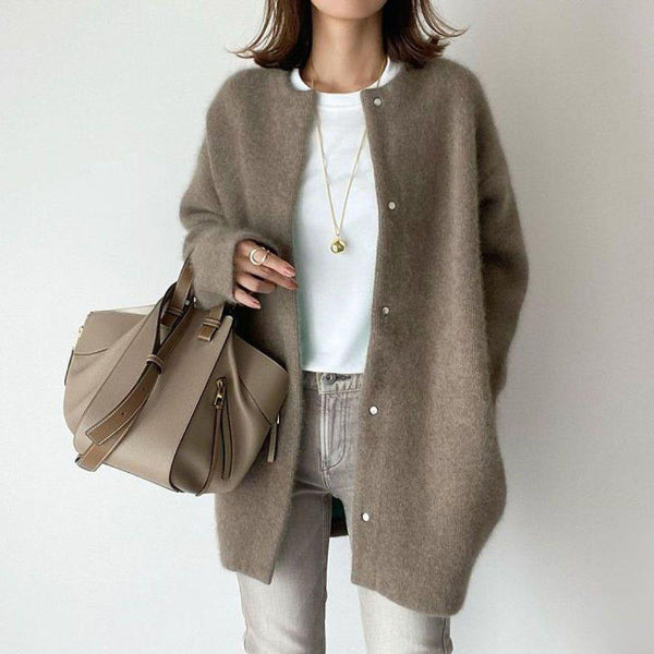 Lkey® | Cardigan à Col Rond Boutonné