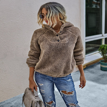 Adely® | Pull en peluche de couleur pure