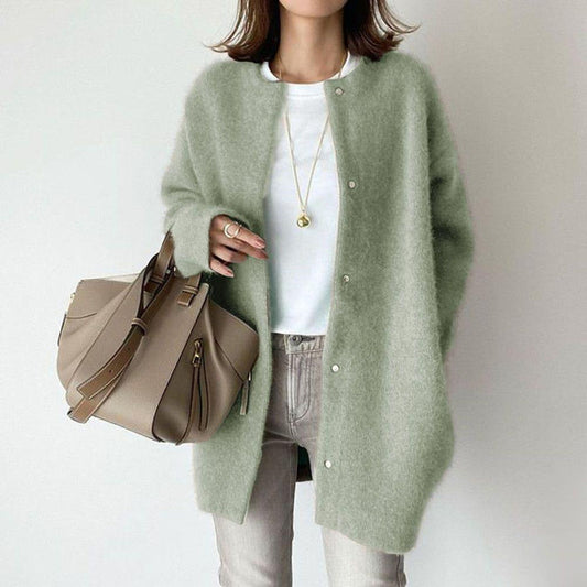 Lkey® | Cardigan à Col Rond Boutonné