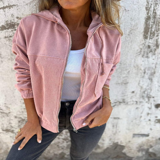 Lebay® I Manteau à Capuche en Velours Côtelé